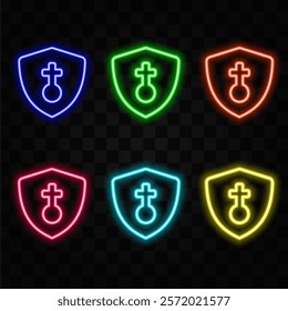 Abstract Technology Background, Internet Technology Cyber Security Concept. neon style..