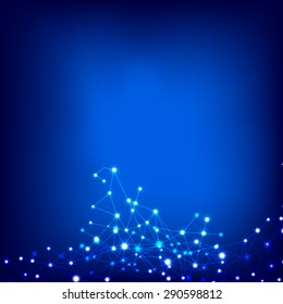 Abstract technology background line and glow dot element vector illustration eps10