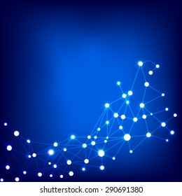 Abstract technology background line and glow dot element vector illustration eps10