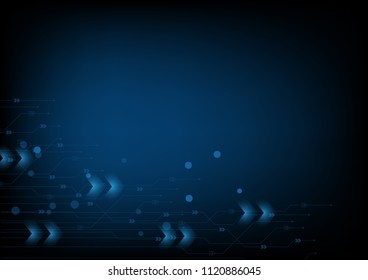 Abstract technology background lines and arrows Hi-tech concept ,Vector Illustration
