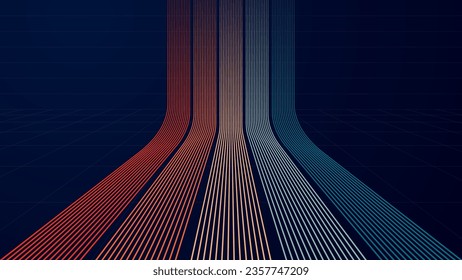 Abstract technology background with lines. Futuristic texture illustration.