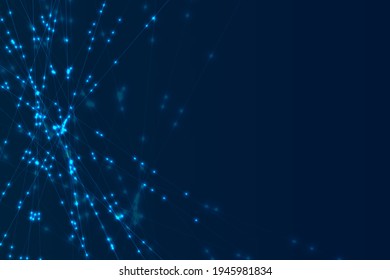 Abstract technology background with lines and glowing dot