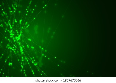 Abstract technology background with lines and glowing dots