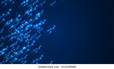 Abstract technology background with lines and glowing dots