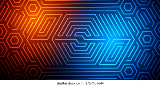 Abstract technology background of lines .Neon symbol of new technologies.Vector illustration