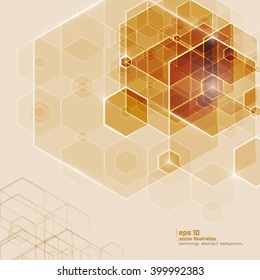 Abstract technology background. Lowpoly vector illustration. Used effect transparency layers of lights and shapes
