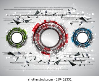 Abstract technology background with modern digital elements. Vector illustration.