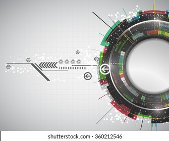 Abstract technology background with modern digital elements. Vector illustration.