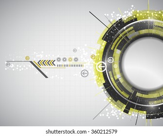 Abstract technology background with modern digital elements. Vector illustration.