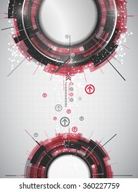 Abstract technology background with modern digital elements. Vector illustration.