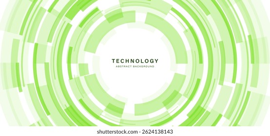 Abstract technology background. Modern green circle elements. Round lines. Futuristic digital tech concept. Suit for banner, brochure, cover, business, corporate, website, flyer, presentation
