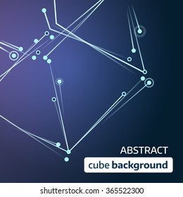 Abstract technology background. Modern vector cube illustration.