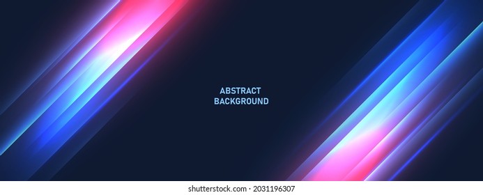 Abstract technology background with motion neon light effect.Vector illustration.