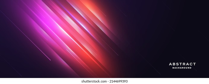 Abstract technology background with motion neon light effect.Vector illustration.