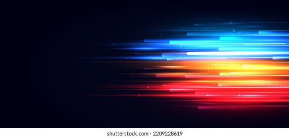Abstract technology background with motion neon light effect.Vector illustration.