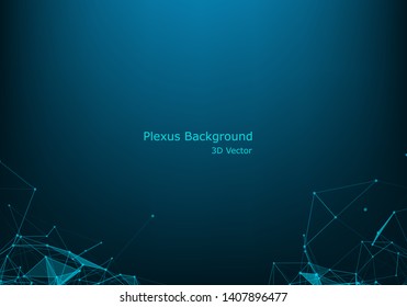 Abstract technology background. Network connection structure. Science background. Big data digital background. 3d vector Illustration.