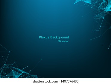 Abstract technology background. Network connection structure. Science background. Big data digital background. 3d vector Illustration.