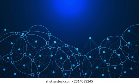 Abstract technology background for network connection, global communication. Science and technology concept design. Vector illustration.