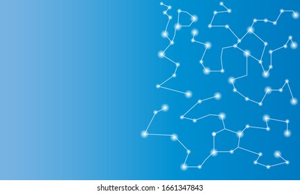 Abstract technology background. Neural networks background with particles and atoms. Technological and science concept. Vector illustration.