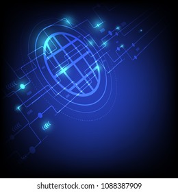 abstract technology background on blue gradient color