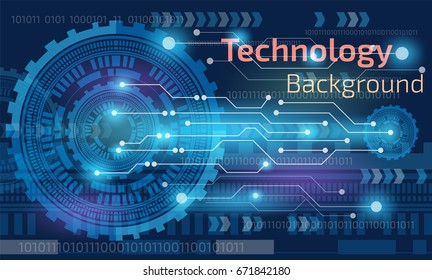 Abstract technology background on blue color. vector illustration.