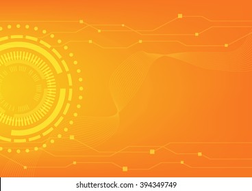 Abstract Technology Background With Orange Tone