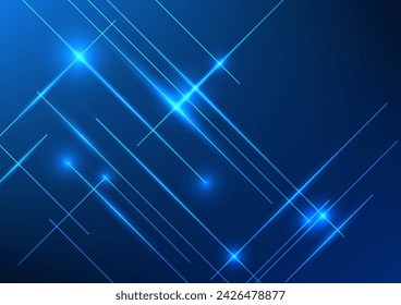 Abstract technology background Overlapped lines with lights Concept of future technology data connection, vector illustration, screen,poster, wallpaper