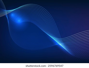 Abstract technology background. Overlapping curves represent big data technology collected by high-speed data transfer. Used in a corporate company, wallpaper, screen, presentation,illustration,vector
