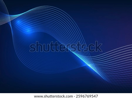 Abstract technology background. Overlapping curves represent big data technology collected by high-speed data transfer. Used in a corporate company, wallpaper, screen, presentation,illustration,vector