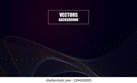Abstract technology background. Particle Mist network Cyber security  Vector illustration.