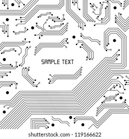 Abstract technology background with pc motherboard elements. Vector illustration. Look at my portfolio to see more.