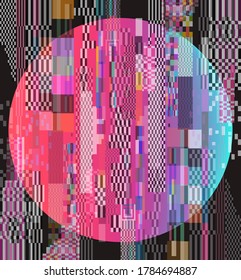 Abstract technology background with pixel noise compression artifacts.  Glitched screen with digital datamoshing effect video damage