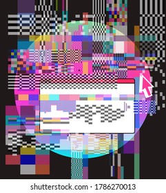 Abstract technology background with pixel noise compression artifacts.  Glitched screen with digital datamoshing effect.