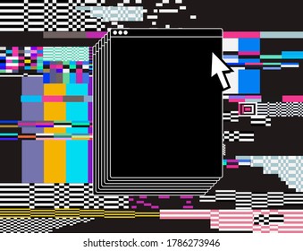 Abstract technology background with pixel noise compression artifacts.  Glitched screen with digital datamoshing effect.