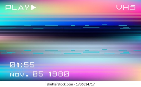 Abstract technology background with pixel noise compression artifacts. Glitched screen with digital datamoshing effect like retro look of an old damaged VHS tape.