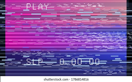 Abstract technology background with pixel noise compression artifacts. Glitched screen with digital datamoshing effect like retro look of an old damaged VHS tape.