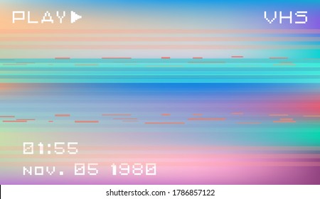 Abstract technology background with pixel noise compression artifacts. Glitched screen with digital datamoshing effect like retro look of an old damaged VHS tape.