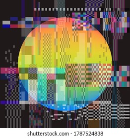 Abstract technology background with pixel noise compression artifacts.  Glitched screen with digital datamoshing effect.