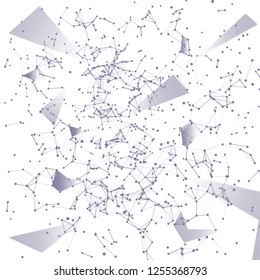 Abstract technology background, plexus effect, vector illustration