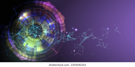 Abstract technology background with plexus effect. Vector illustration.