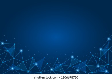 Abstract technology background with point and line. Graphic design of internet or digital connecting. Vector illustration.