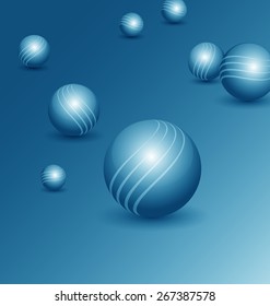 Abstract technology background with polished balls
