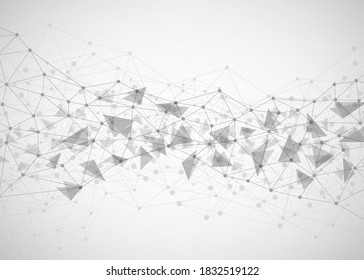 Abstract technology background. Polygonal with connecting dots and lines. Data and technology concept, network connection
