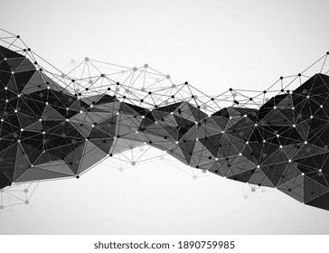 Abstract technology background. Polygonal with connecting dots and lines. Data and technology concept, network connection