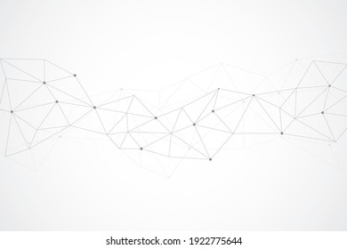 Abstract technology background. Polygonal with connecting dots and lines. Data and technology concept, network connection