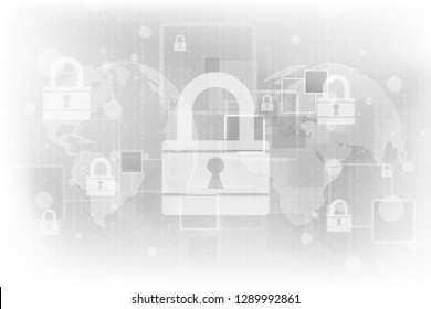 Abstract technology background protect system innovation. Security cyber digital concept. Vector illustration