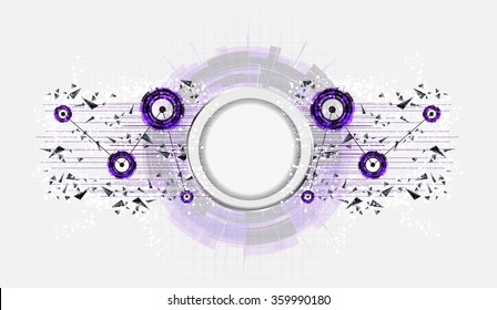 Abstract technology background with purple modern digital elements. Vector illustration.