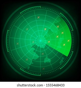 Abstract Technology Background Radar Screen Stock Vector (Royalty Free ...