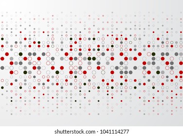 Abstract technology background with red and gray circle border pattern, Vector illustration 