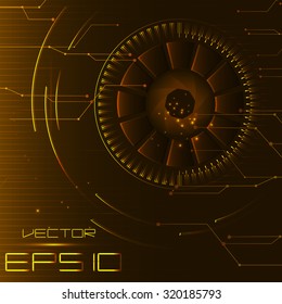 Abstract technology background. round metal elements and lines. vector